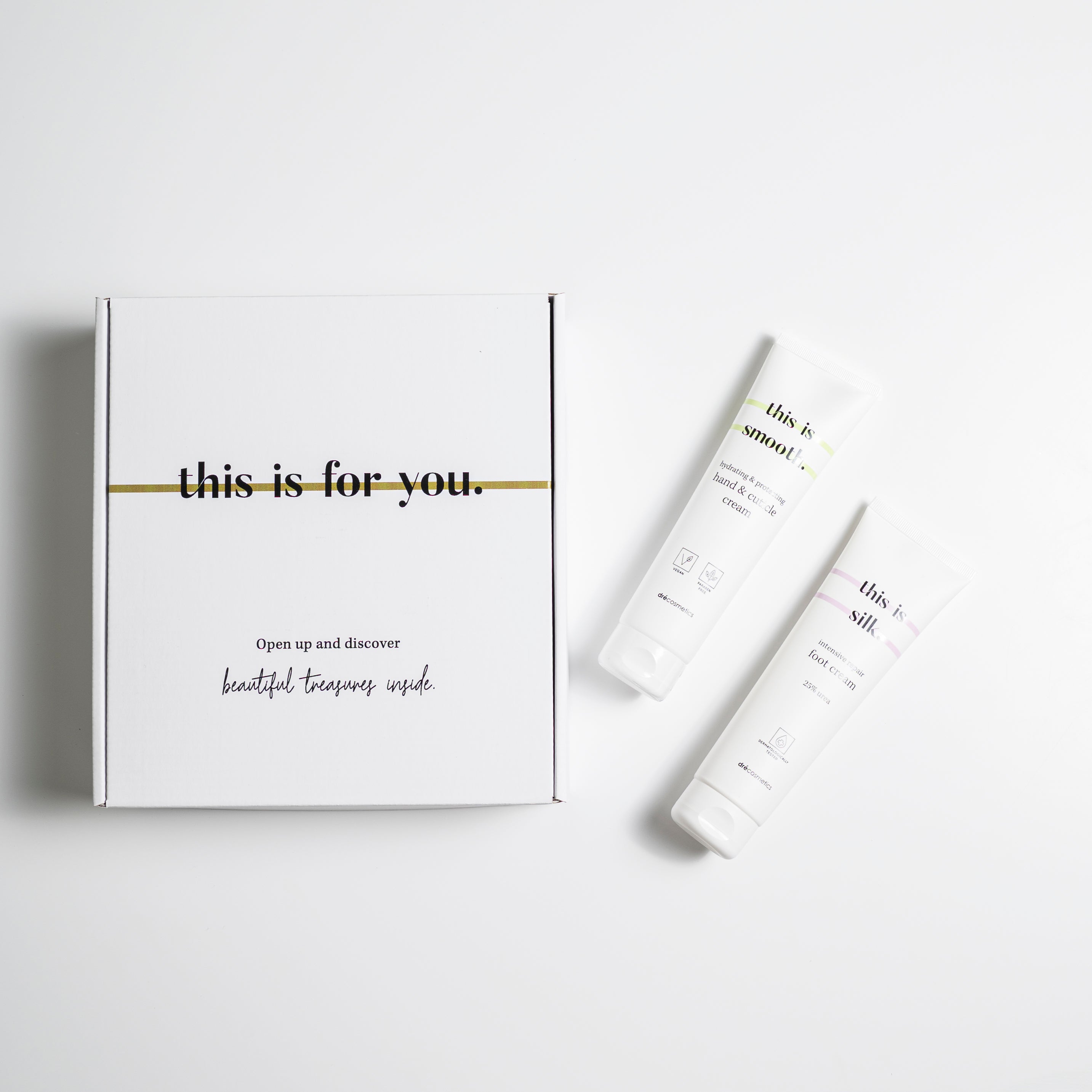 Cadeauset 'this is us.' | hand & cuticle cream (150ml) + foot cream (150ml)