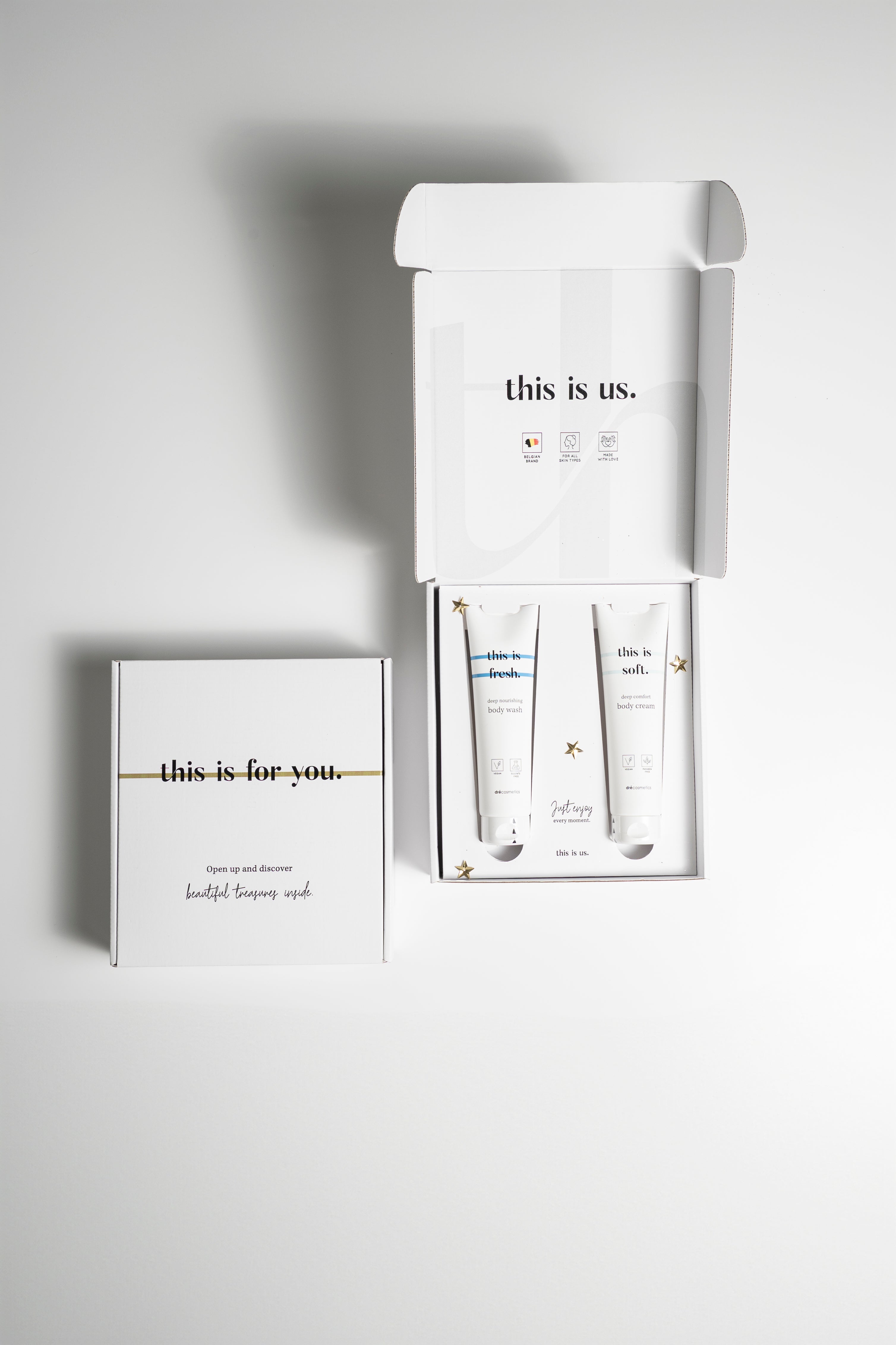 Cadeauset 'this is us.' | body wash (150ml) + body cream (150ml)
